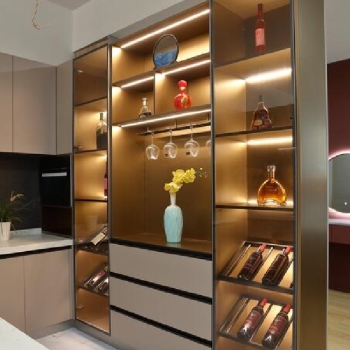 Custom Stainless Steel Wine Cabinet